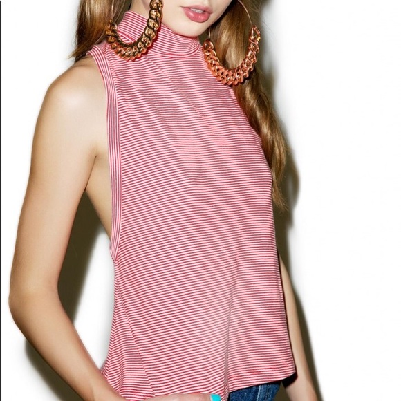 Light Up Striped Mock Neck Tank - Picture 3 of 5